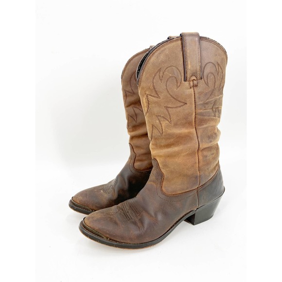 Durango Women's Tan Leather Distressed Slouch Western Boots - Picture 1 of 7